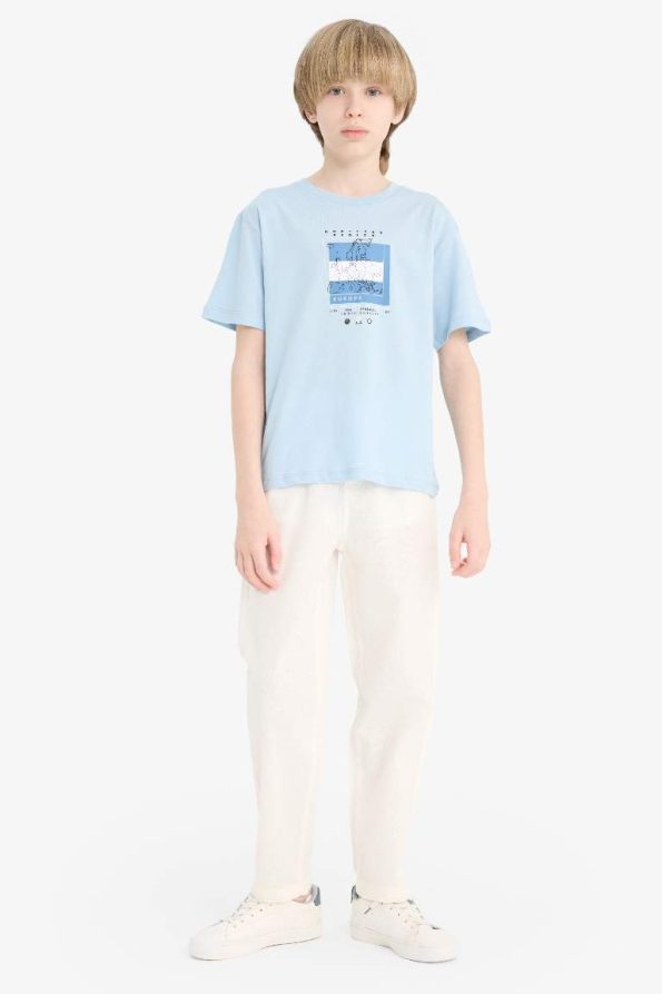 Boys' Printed Crew Neck Short Sleeve T-Shirt