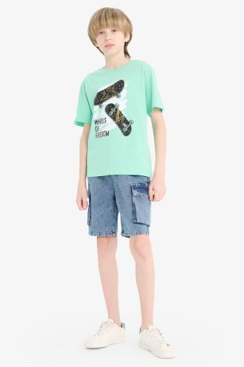 Boys' Printed Crew Neck Short Sleeve T-Shirt