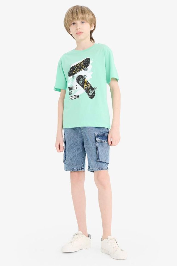 Boys' Printed Crew Neck Short Sleeve T-Shirt
