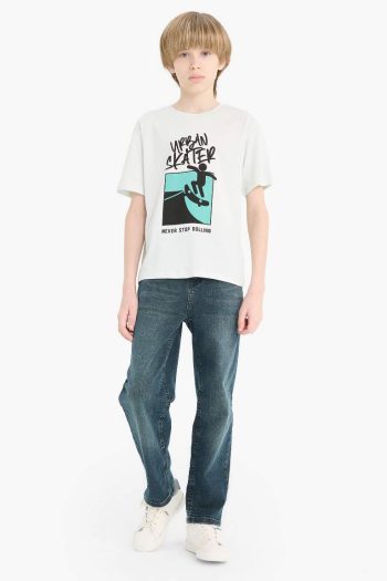 Boys' Printed Crew Neck Short Sleeve T-Shirt