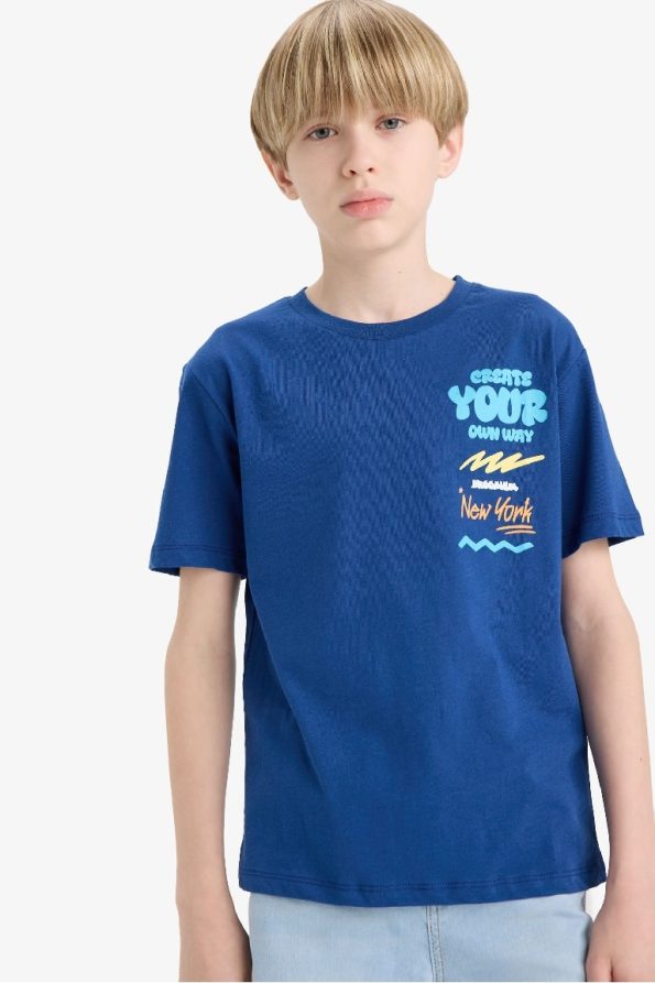 Boys' Printed Crew Neck Short Sleeve T-Shirt
