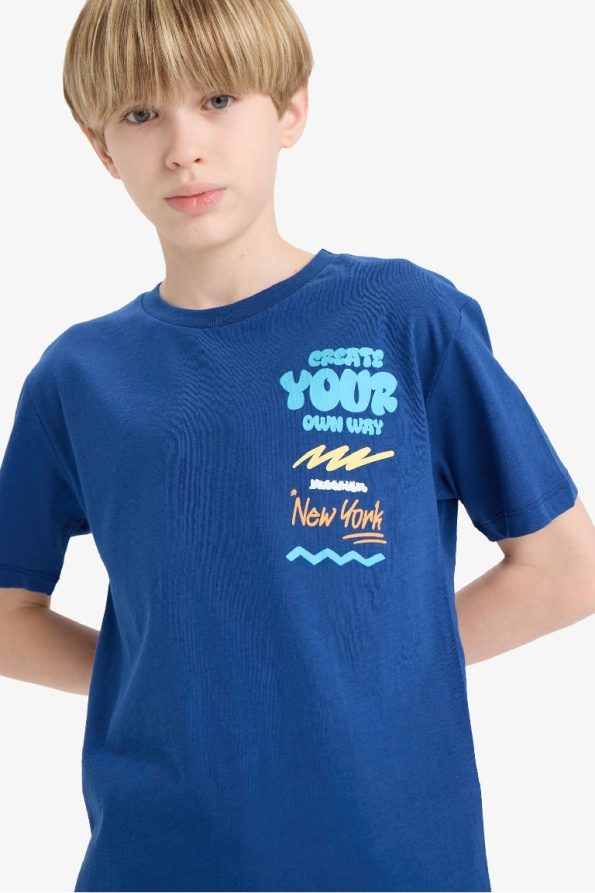 Boys' Printed Crew Neck Short Sleeve T-Shirt