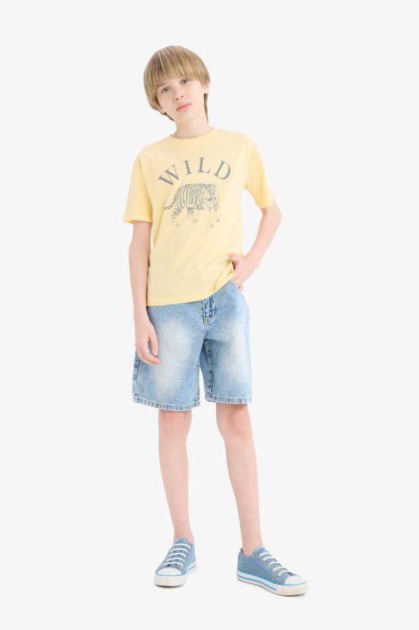 Boys' Short Sleeve Printed Crew Neck T-Shirt