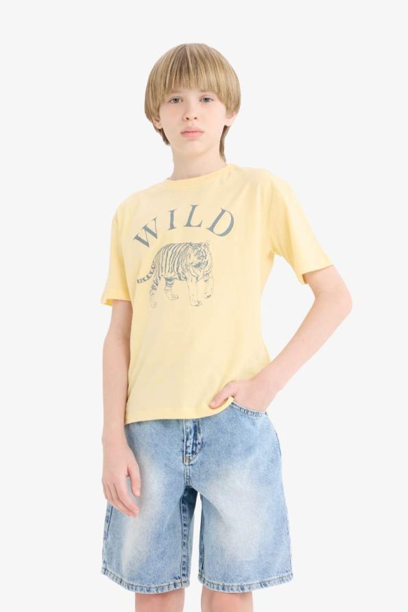 Boys' Short Sleeve Printed Crew Neck T-Shirt