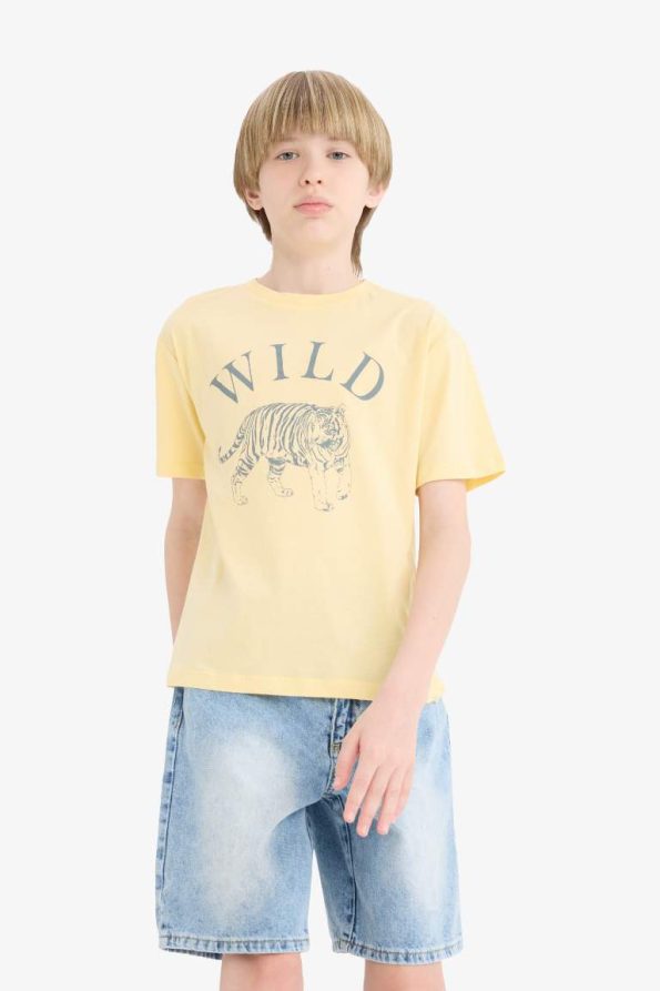 Boys' Short Sleeve Printed Crew Neck T-Shirt
