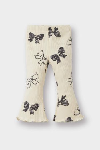 Girls' Baby 2-Piece Set Bow Patterned Sweatshirt and Flared Leggings