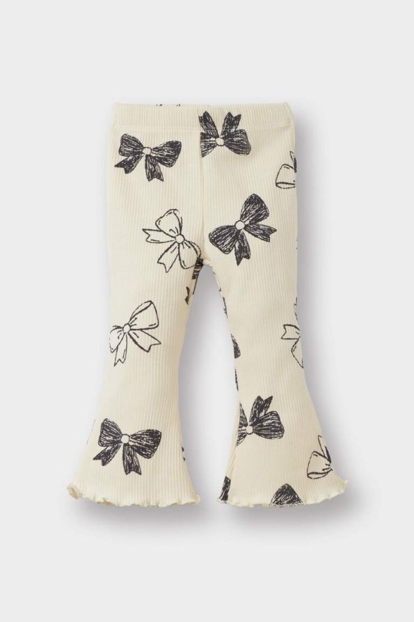 Girls' Baby 2-Piece Set Bow Patterned Sweatshirt and Flared Leggings