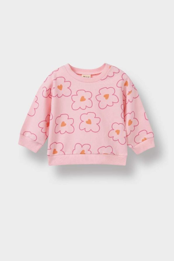 Girls' Two-Piece Floral Sweatshirt and Flared Leggings Set