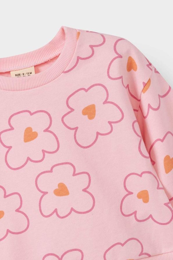 Girls' Two-Piece Floral Sweatshirt and Flared Leggings Set
