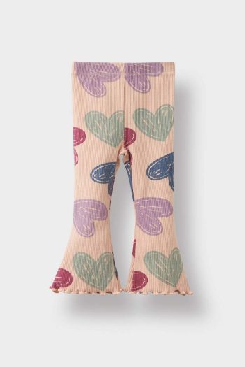 Girls' Baby 2-Piece Heart Patterned Sweatshirt and Flared Leggings Set