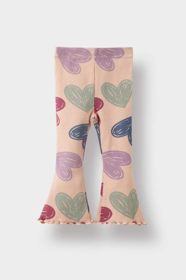 Girls' Baby 2-Piece Heart Patterned Sweatshirt and Flared Leggings Set