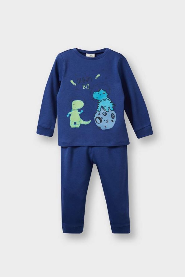 Boys' Dinosaur Print Long Sleeve Pajama Set