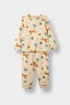 Boys' Long Sleeve Pajama Set with Patterned Top and Bottom