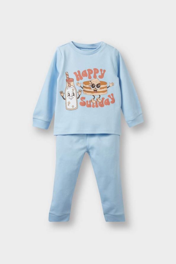 Boys' Printed Long Sleeve Pajama Set