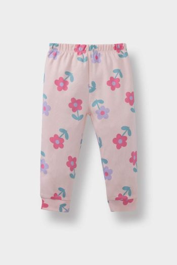Girls' Floral Print Long Sleeve Pajama Set