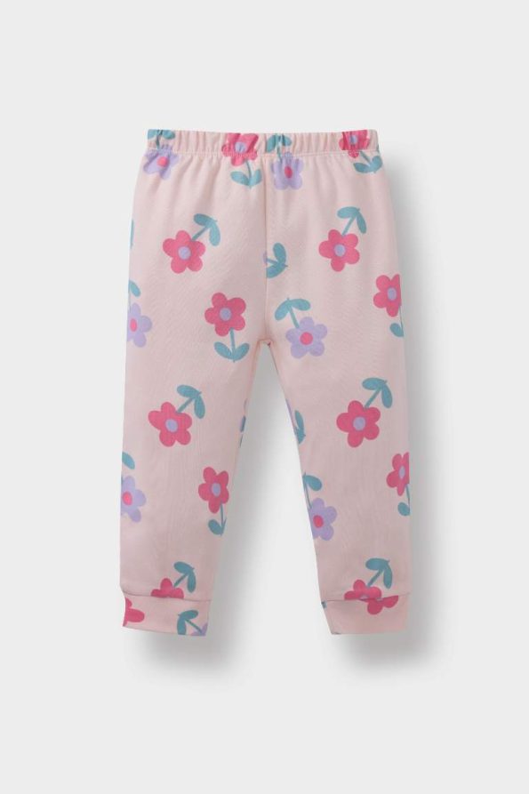Girls' Floral Print Long Sleeve Pajama Set