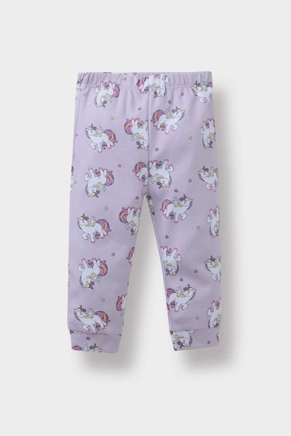 Girls' Unicorn Print Long Sleeve Pajama Set