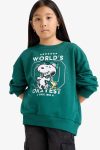 Girls' Snoopy Oversized Crew Neck Sweatshirt