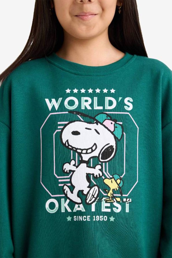 Girls' Snoopy Oversized Crew Neck Sweatshirt