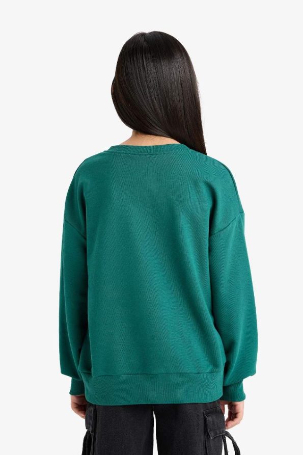 Girls' Snoopy Oversized Crew Neck Sweatshirt