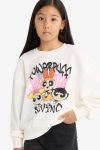 Girls' PowerPuff Girls Oversized Crew Neck Sweatshirt