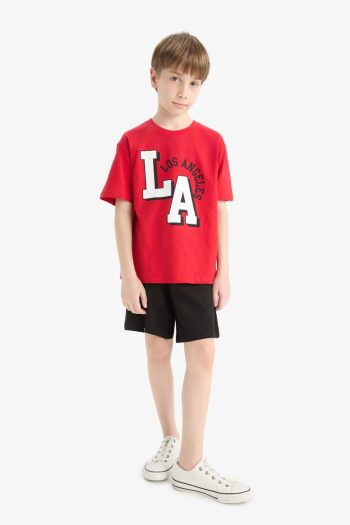 Boys' 2-Piece Set with Printed Short Sleeve T-Shirt and Shorts