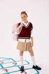 Girls' School Pleated Elastic Waist Gabardine Skort