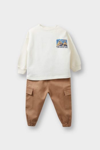 Boys' 2-Piece Printed Sweatshirt and Cargo Pants Set