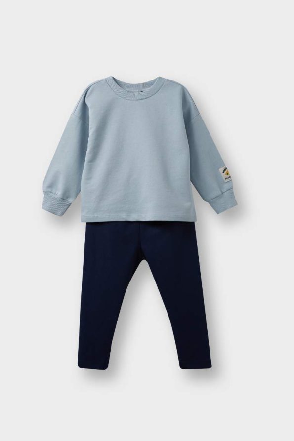 Boys' Two-Piece Set with Printed Sweatshirt and Sweatpants