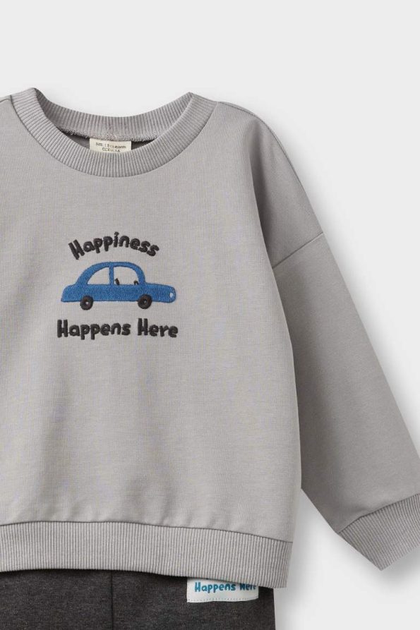 Boys' Baby 2-Piece Set with Tool Print Sweatshirt Bottom