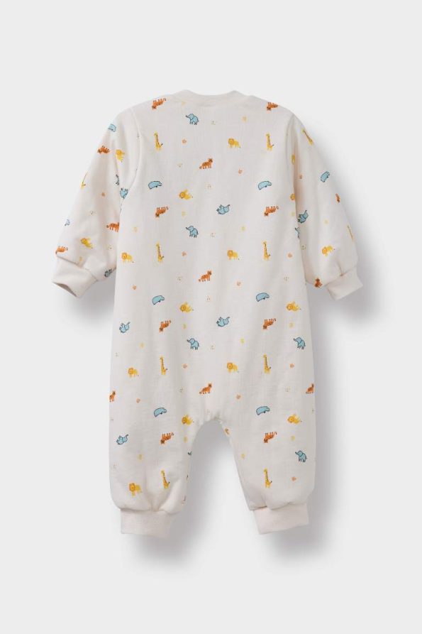 Boys' Newborn 1 Tog Fleece Dinosaur Print Long Sleeve Romper