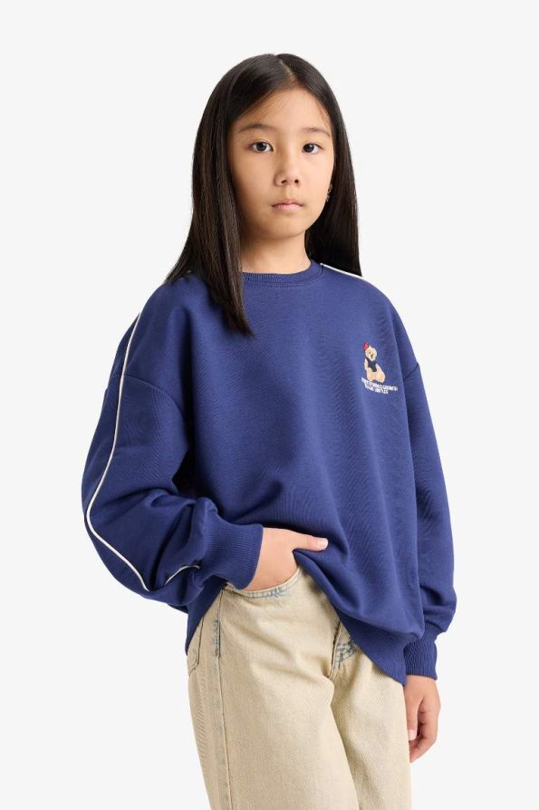 Girls' Oversized Wide Fit Printed Sweatshirt