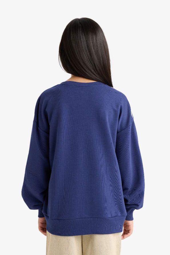 Girls' Oversized Wide Fit Printed Sweatshirt
