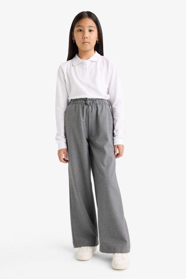 Girls' Wide Leg School Trousers