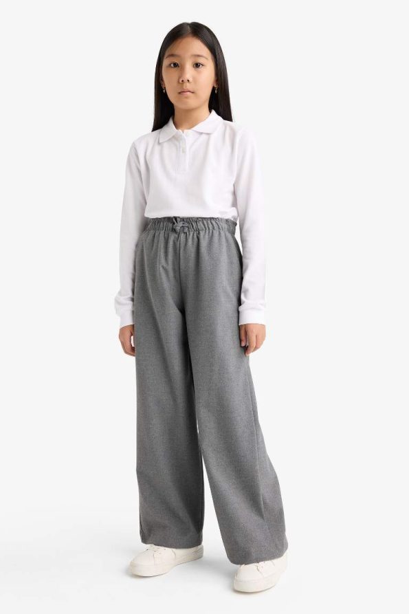 Girls' Wide Leg School Trousers