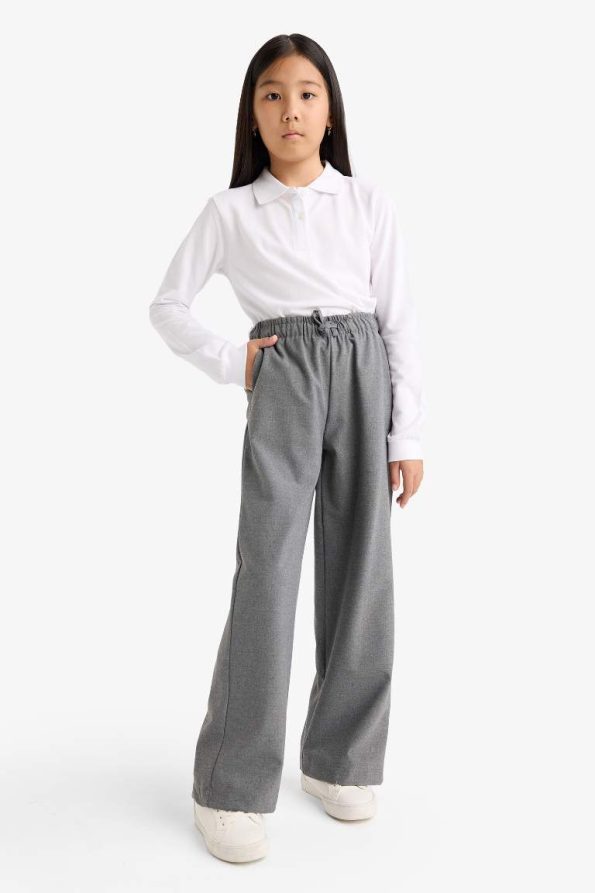 Girls' Wide Leg School Trousers