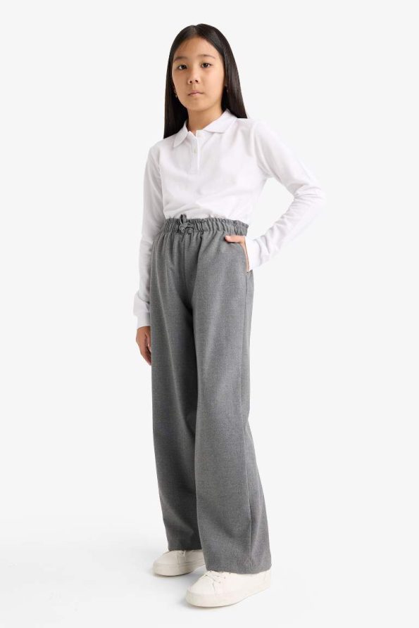Girls' Wide Leg School Trousers