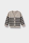 Boys' Striped Buttoned Knit Cardigan