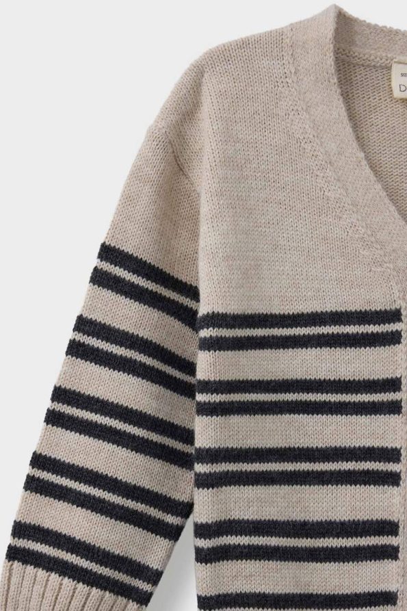 Boys' Striped Buttoned Knit Cardigan