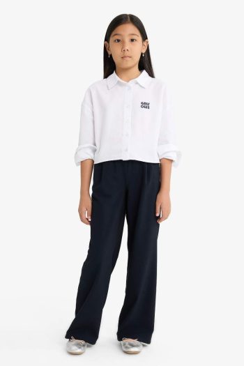 Girls' Straight Wide Leg Trousers