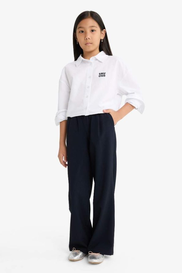 Girls' Straight Wide Leg Trousers