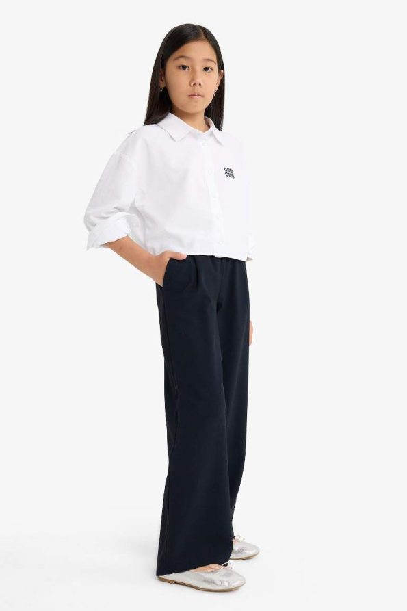 Girls' Straight Wide Leg Trousers