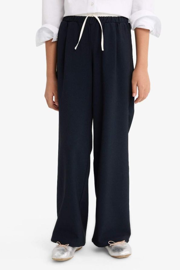 Girls' Straight Wide Leg Trousers