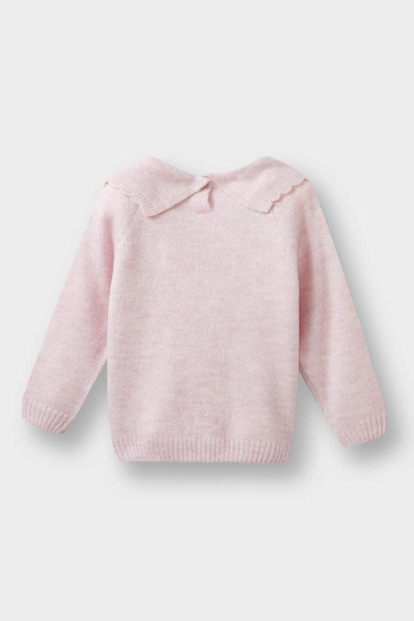 Girls' Baby Large Collar Knit Sweater
