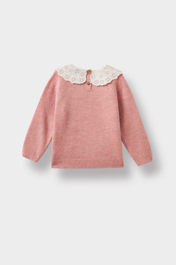 Girls' Baby Large Collar Knit Sweater