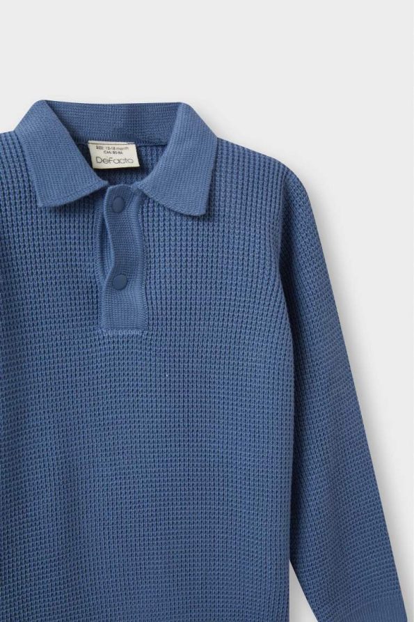 Boys' Polo Neck Knit Sweater