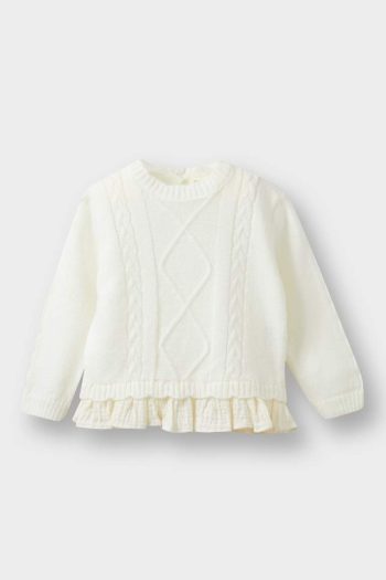 Girls' Baby Crew Neck Knit Sweater