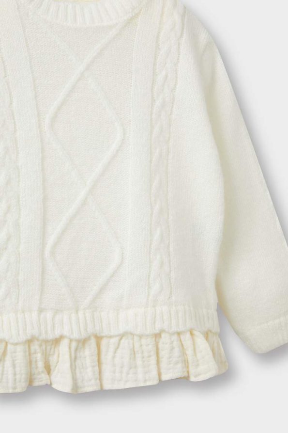 Girls' Baby Crew Neck Knit Sweater