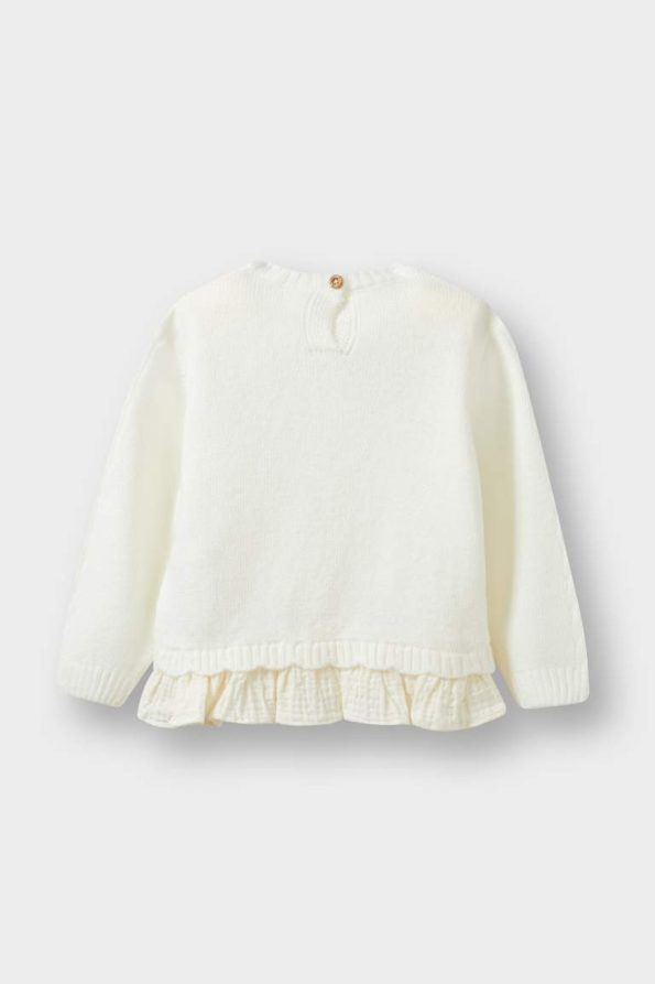 Girls' Baby Crew Neck Knit Sweater