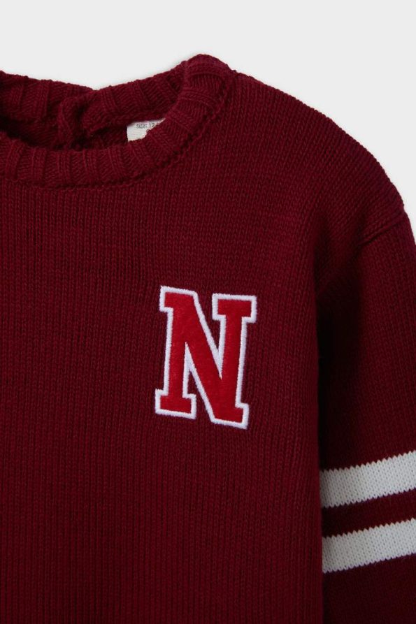 Boys' Printed Crew Neck Knit Sweater